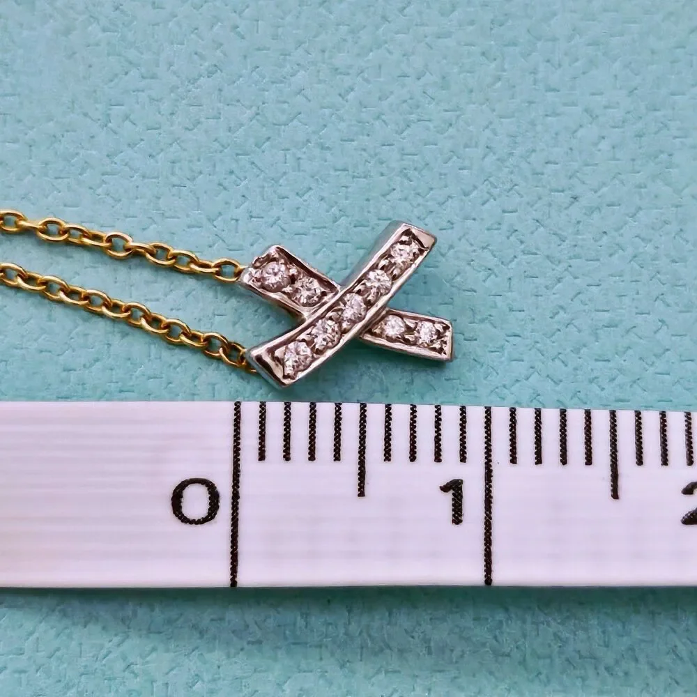 Tiffany & Co. Paloma Picasso Signature X Graffiti Diamond 18k PT950 Necklace - Picture 7 of 8